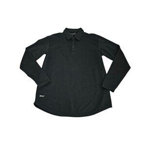 Bylt Premium Basics Lux Drop-Cut Long Sleeve Polo Shirt Men's Medium Black EUC